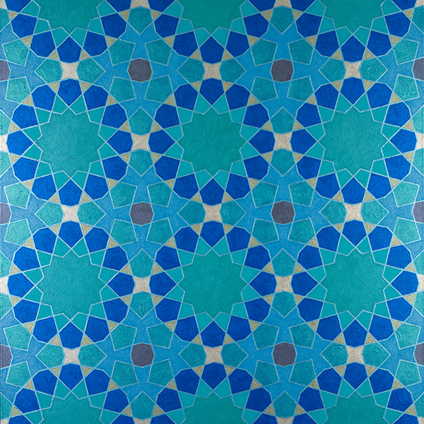 Painting of geometric pattern from the Tomb of Bibi Jawindi